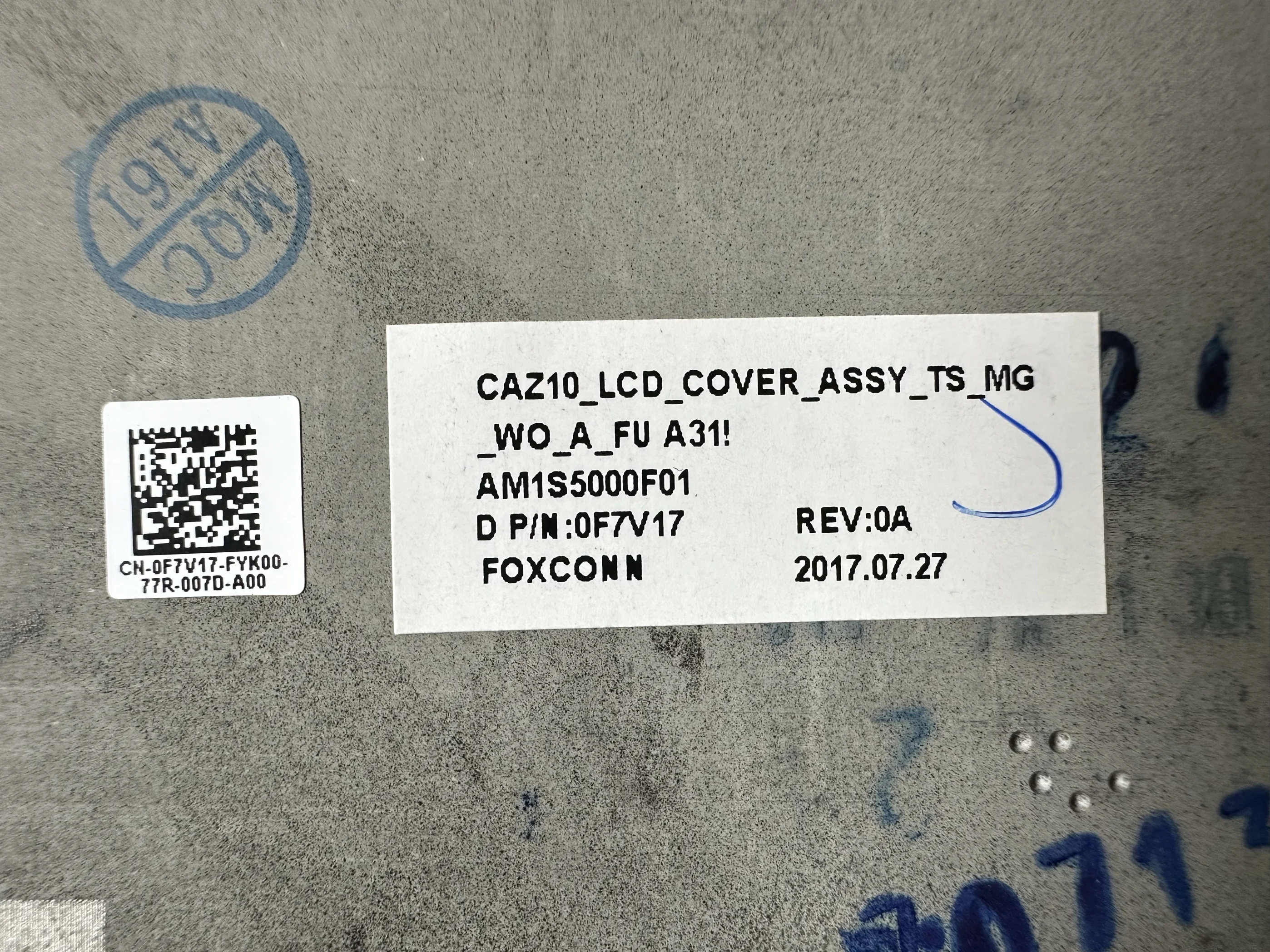 Для Dell латиудэ E7280 A Φ верхняя крышка Touch 0F7V1 7 Чехол