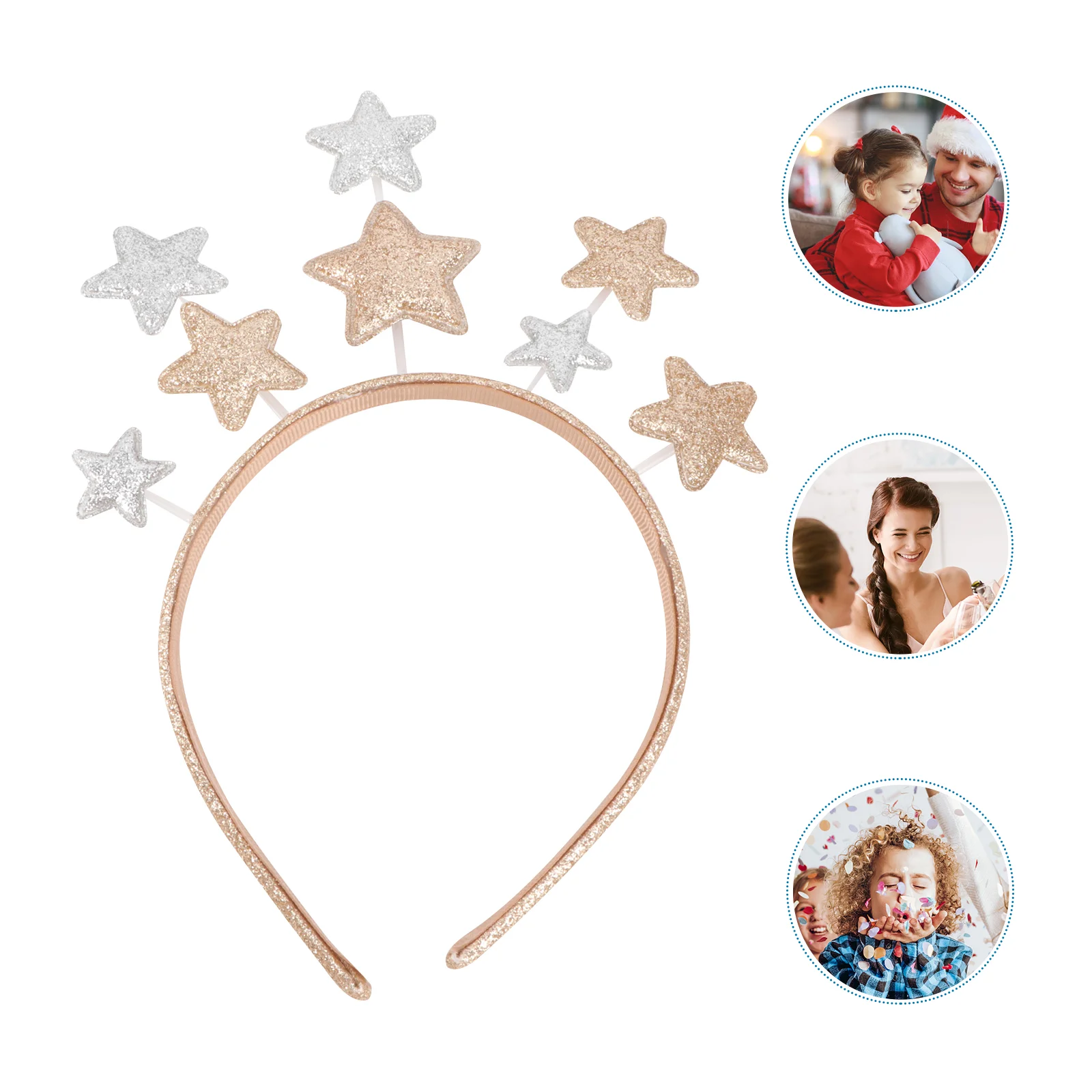 

1PC Pentagram Headband Christmas Lovely Hair Headwear Holiday Festival Headdress