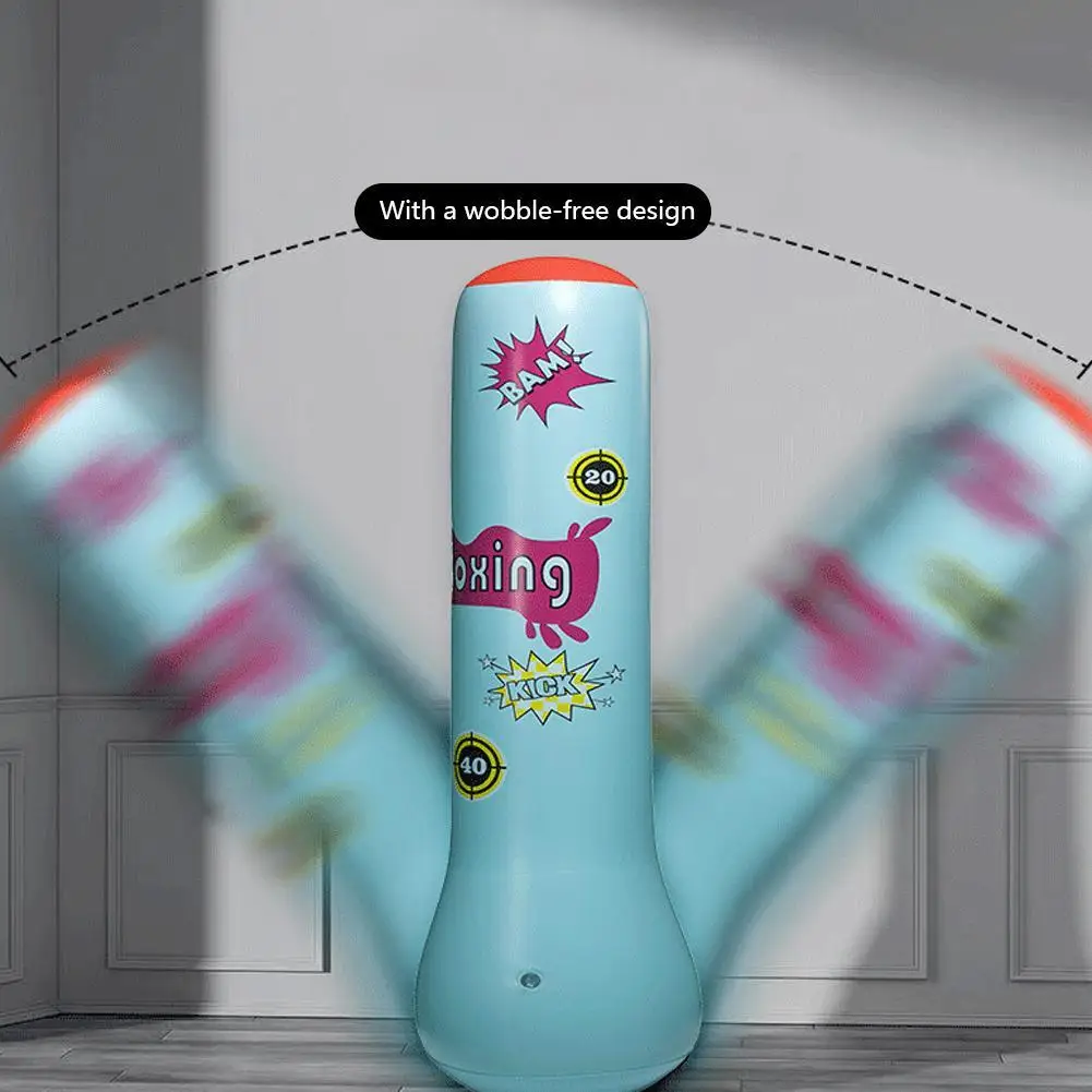 Nadmuchiwany worek bokserski Dzieci dziurkacz kopanie zabawek walka sportowa dla dzieci ciśnieniowa kolumna bokserska z piaskiem PVC X3G7