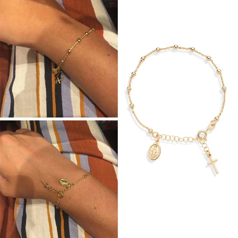 Религиозный браслет круглые металлические четки детский для крещения