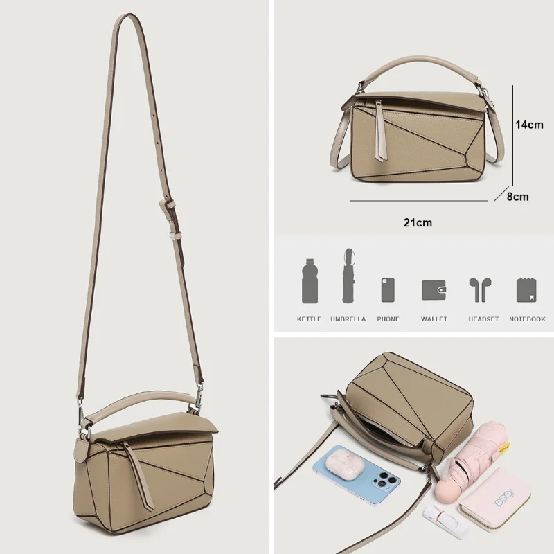 Women's Puzzle Mini Bag Classic Geometric Shoulder Bag Solid Color Zipper Luxury Crossbody Bag 2023 New Designer Top Quality Bag