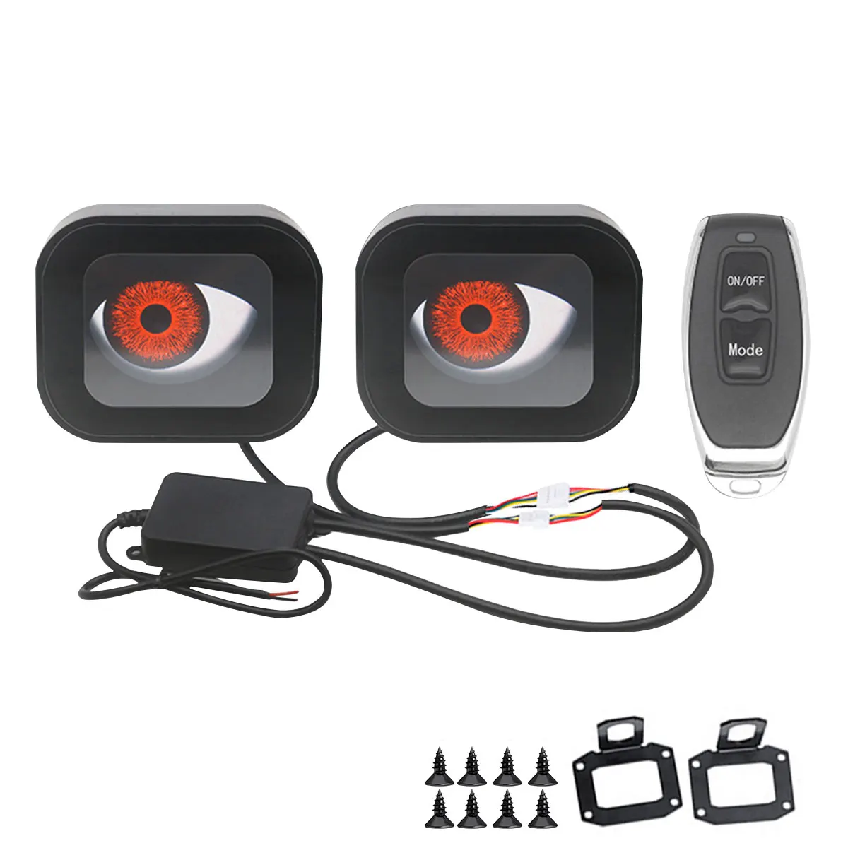 

12-36 В мотоциклетный светодиодный динамический декоративный светильник «Учень демон глаз» с дистанционным управлением, 6 режимов, комплекты для модернизации мотоцикла «Дьявольский глаз»