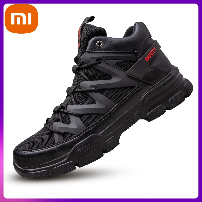 

Xiaomi Woman Suede Leather Pigskin Breathable Work Shoes Steel Toe Steel Plate Puncture-Proof Safety Shoes