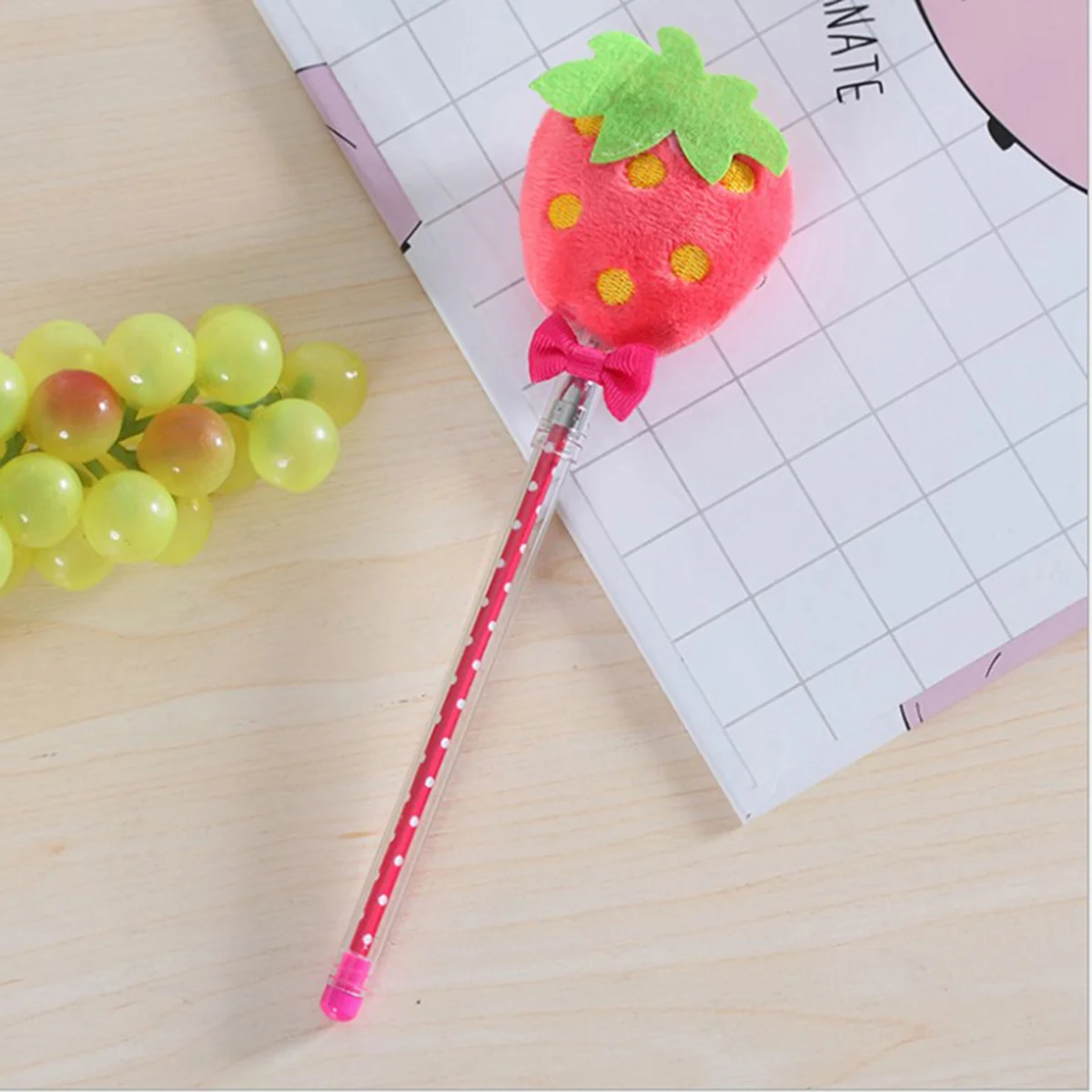 Перьевая ручка из 6 шт. гелевая с черными чернилами милая фруктовая перламутровая