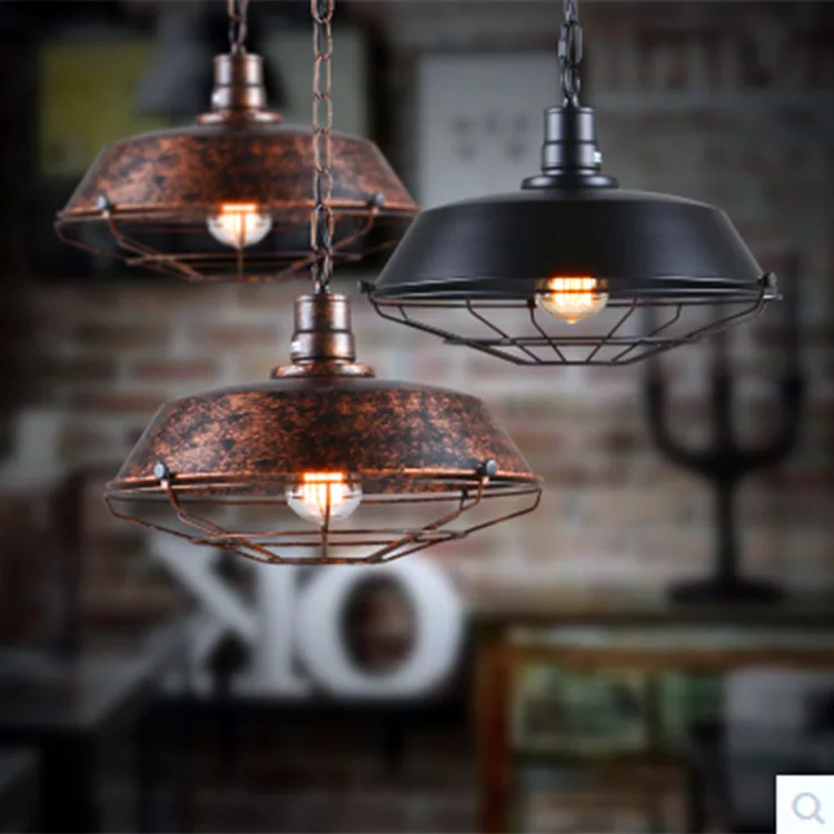 American Loft Pendant Lights Industrial Vintage Iron Pendant Lamp Loft Chandelier Dining Bar Cafe Pendant Light Decor Luminaire