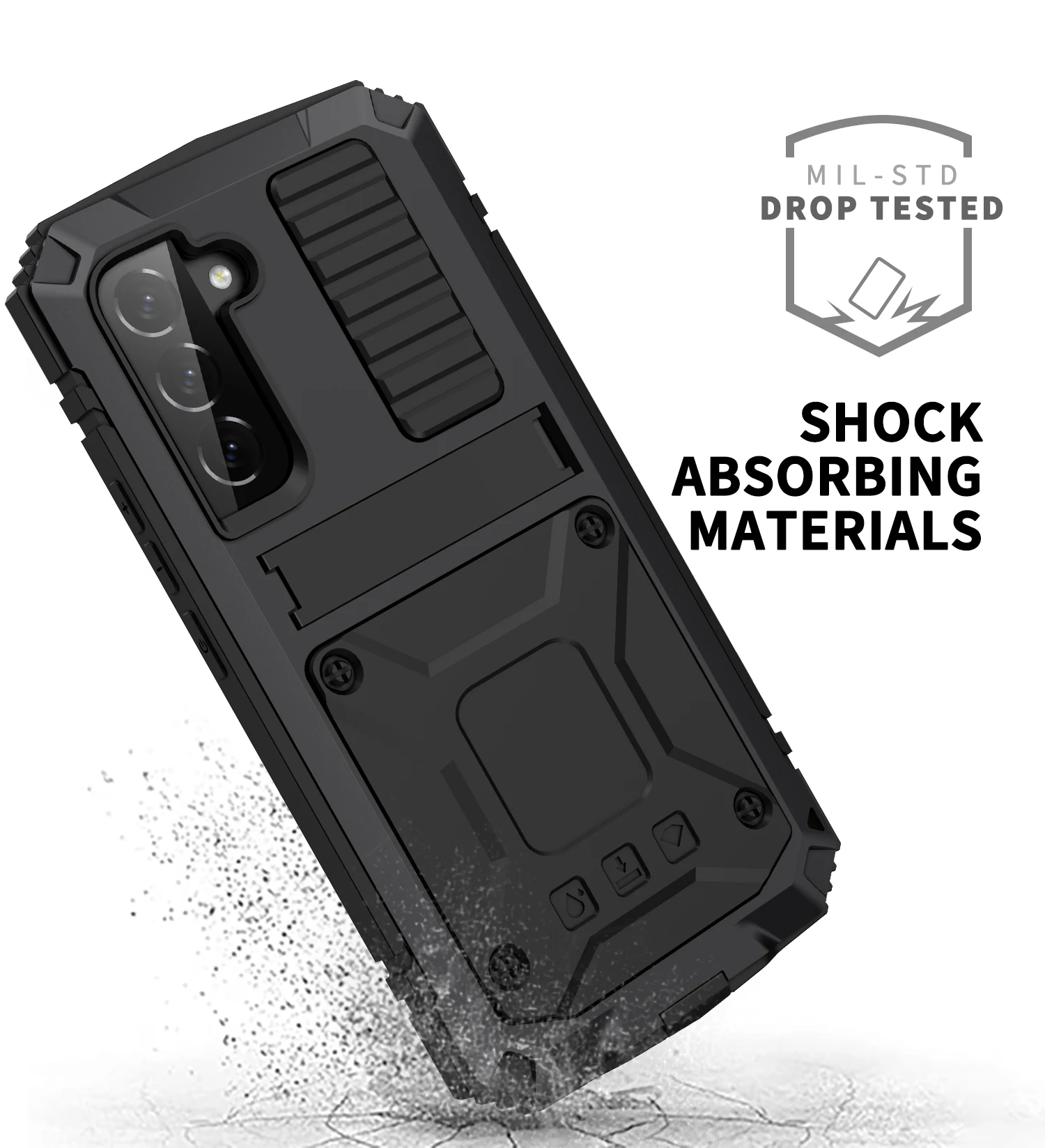R-just Rugged Armor 360 Full Mobile Phone Cases For Samsung Galaxy S23 S22 Plus Ultra 5g Metal Aluminum Shockproof Cover Case