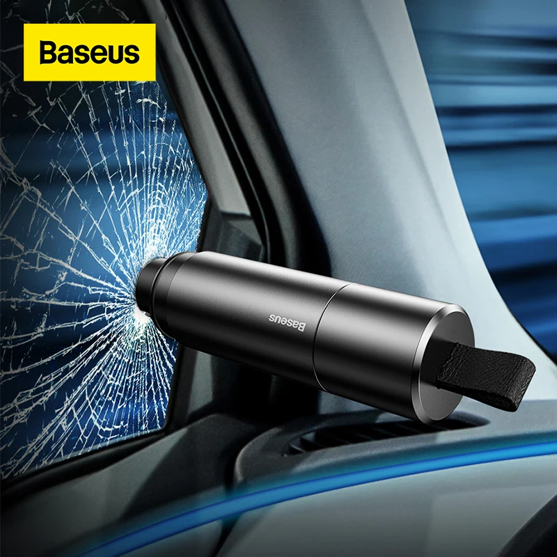 Baseus Car Safety Hammer Auto Emergency Glass Window Breaker Seat Belt Cutter Life-Saving Escape Car Emergency Tool