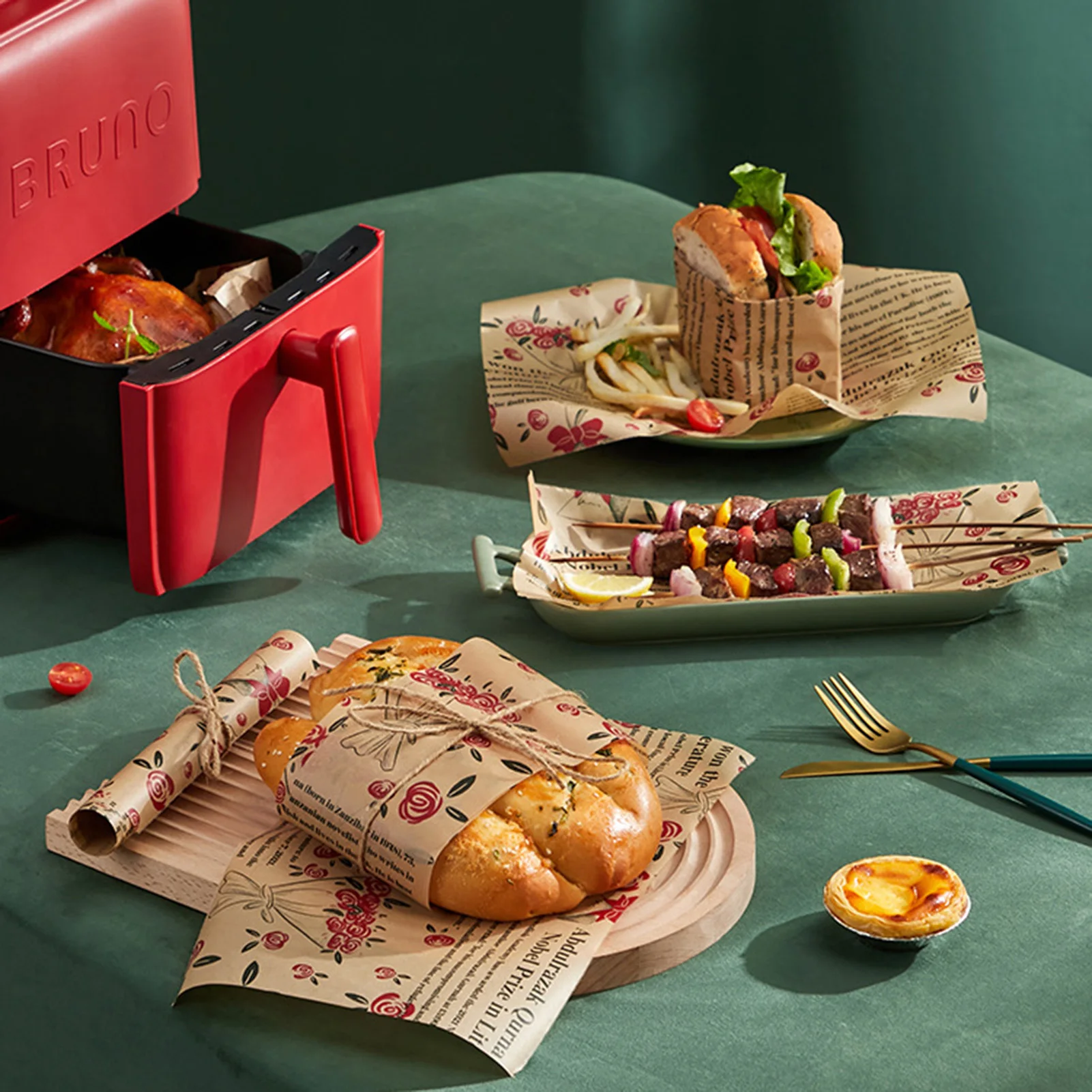 Square Parchment Paper Sheets Air Fryer Liner Precut For Quarter Sheet Pans Liners Heavy Duty Flat Baking on - Квадратные листы пергаментной бумаги для горячего воздуха, предварительно нарезанные для линий четвертого размера, линеры для противней, усиленн