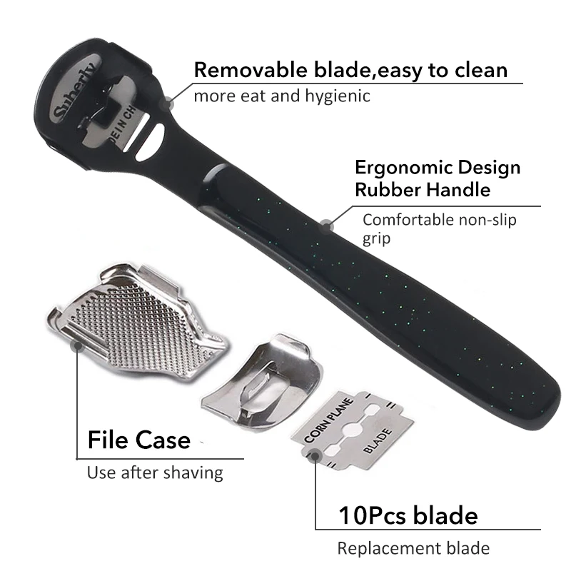 1Set Pedicure Callus Shaver Knife Sharpener Foot File Rape For Heels Care Grater Hard Skin Remover Tool 10 Replacement Blades |