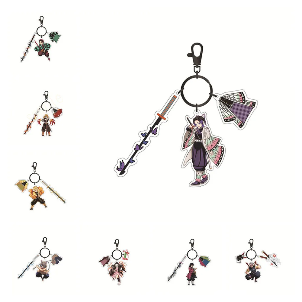 

Demon Slayer Kimetsu no Yaiba Agatsuma Zenitsu Kochou Shinobu Cosplay Acrylic Keychain Accessories Pendant Key Ring Fans Gifts