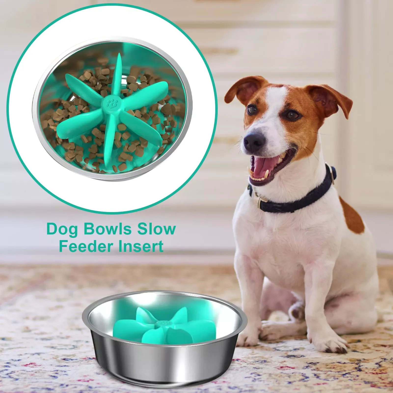 

2022JMT Slow Feeder Insert Slow Feeder Dog Bowls Large Breed with Strong Suction CupSuper Firm Slow Eating Dog Bowl for Small Me