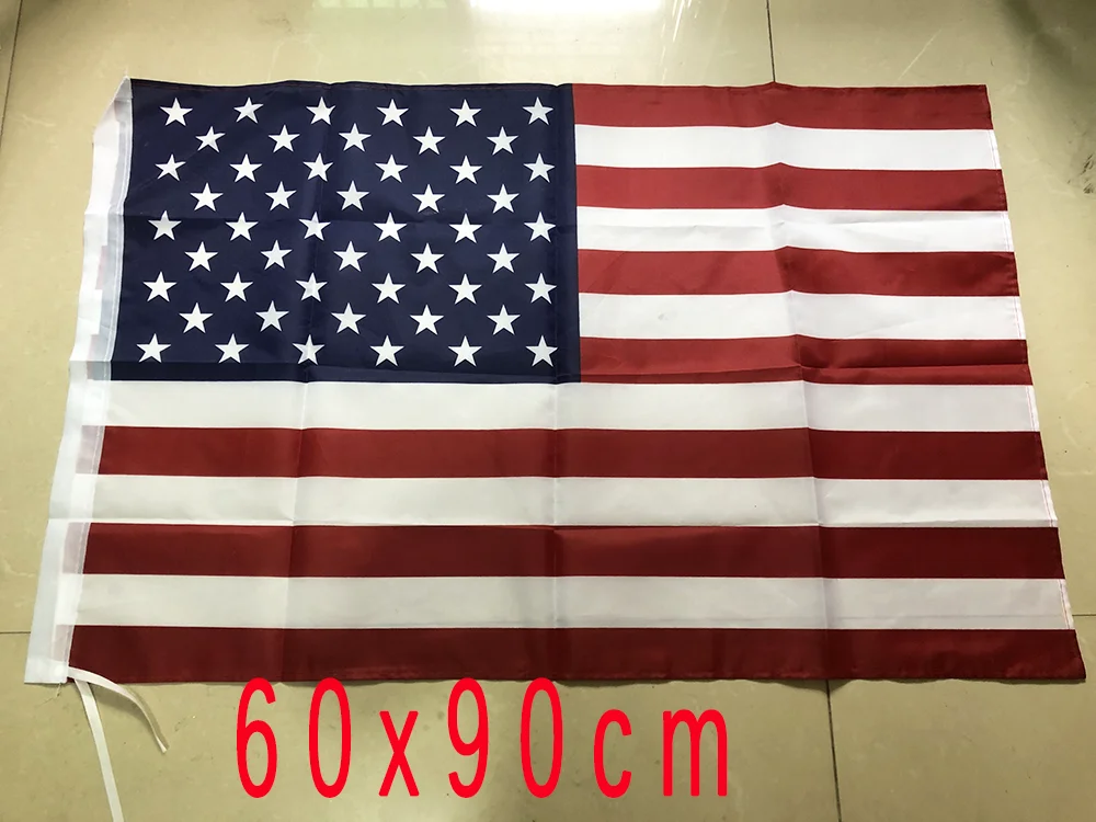 free shipping USA Flag 60x90cm 90x150cm us flag Double Sided Printed Polyester American flag Grommets USA Flag images - 6