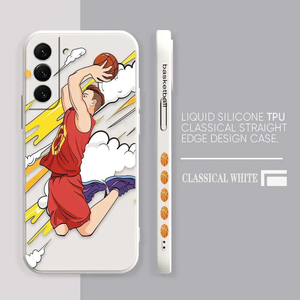 Case For Samsung Galaxy S23 S22 S21 S20 FE S11 S11E S10 S10E S9 S30 Ultra Plus 4G 5G Case Fundas Cqoues Shell Basketball Cartoon