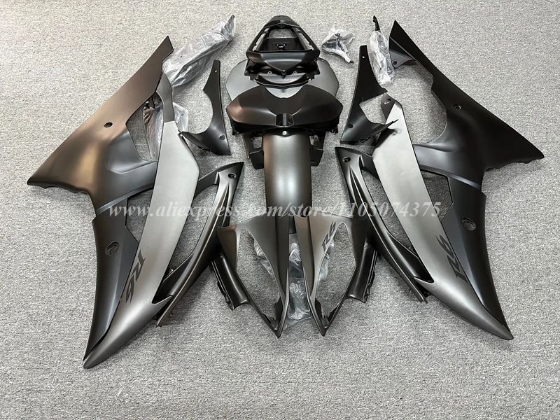 Фото 4 подарка, новый комплект обтекателей двигателя ABS, подходит для YAMAHA R6 2008 2009 2010 2011 2012 2013 2014 2015 2016, комплект кузова серого, черного матового цвета №2
