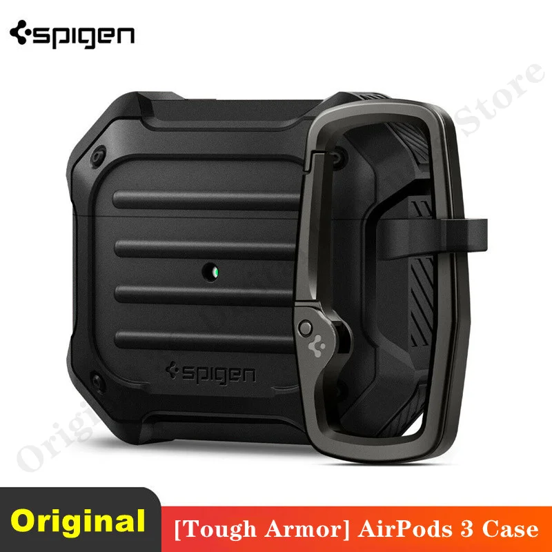 

For Apple AirPods 3 Case | Spigen [ Tough Armor ] Shockproof Slim Cover With Keychain