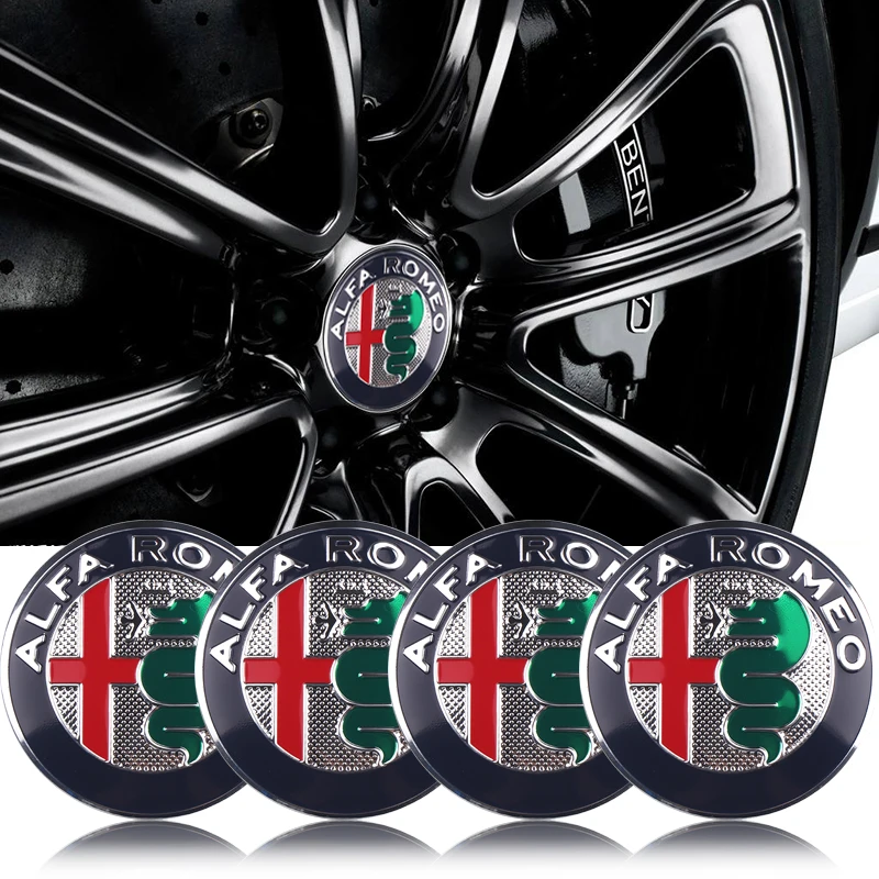 

4pcs 56mm Car Wheel Center Hub Caps Stickers Badges Auto Styling Dekoration Accessories For Alfa Romeo 159 Giulietta Mito etc