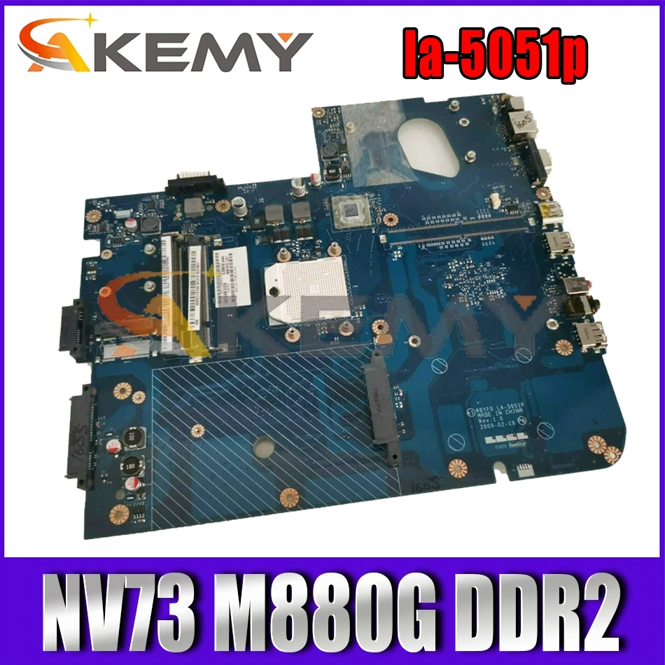 

AKEMY la-5051p MBBDU02001 MB.BDU02.001 laptop motherboard for gateway nv73 m880g ddr2 Mainboard