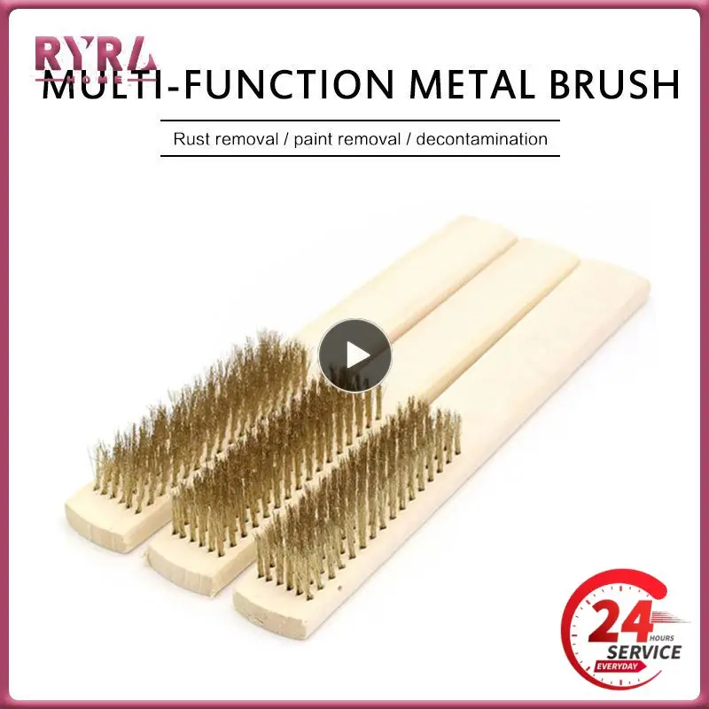 

Щетка с деревянной ручкой и медной проволокой, 6x16 рядов