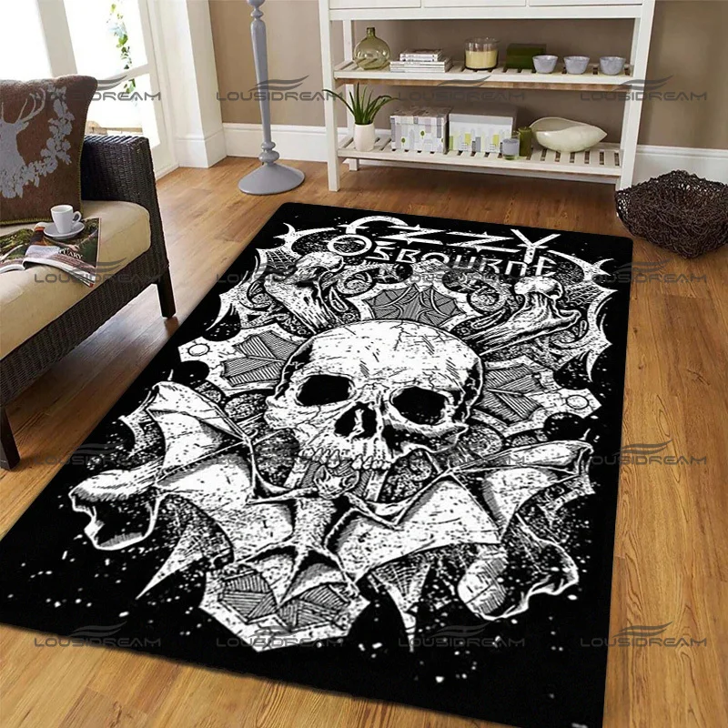 

Ozzy Osbourne Square Flannel Art Carpet Metal Rocker Decorative Rug Modern Home Living Room Floor Mats Bedroom Carpet