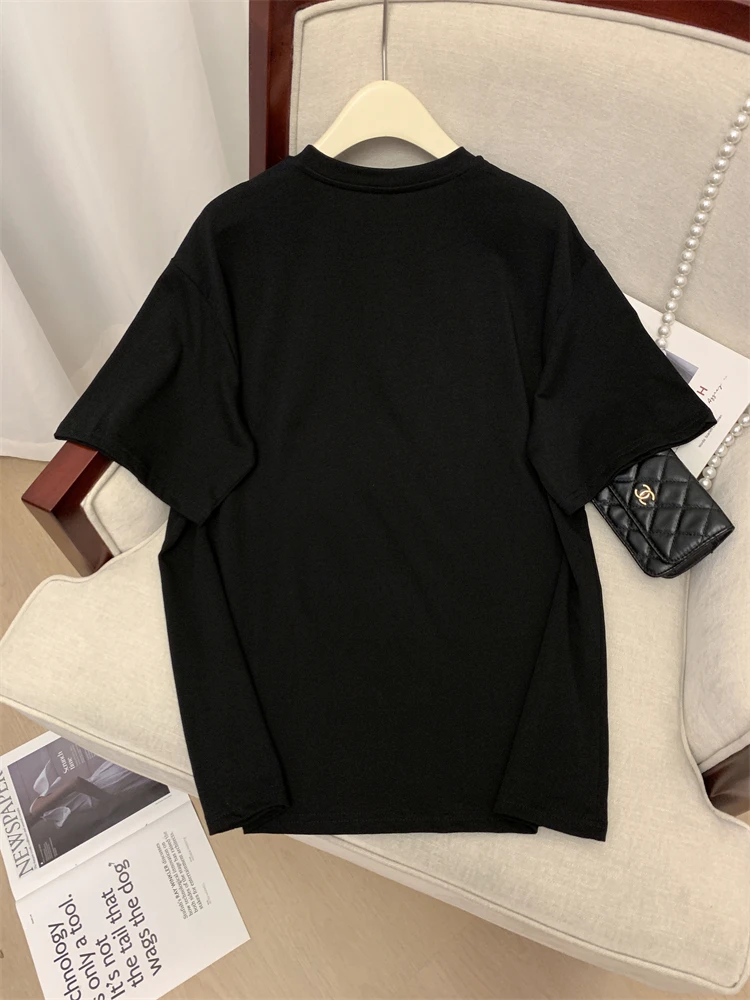 Женская футболка с коротким рукавом и бантом из натурального хлопка