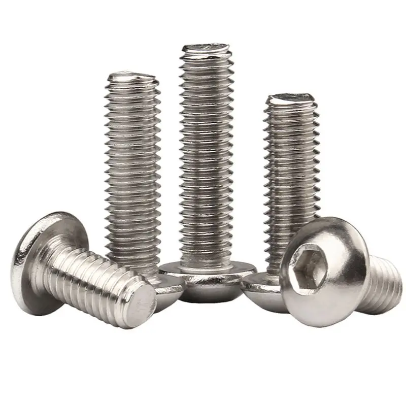 304 Stainless Steel M4 M5 Hexagon Socket Screws Nails Half Round Pan Head Bolts Mushroom Cup DIN EN ISO7380 Tornillos Fasteners images - 5