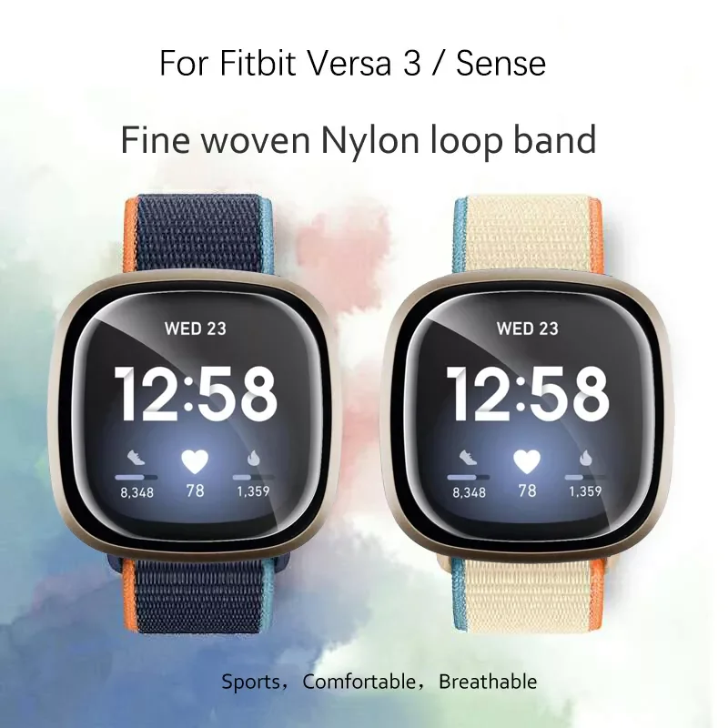 

2022 Trend Loop Woven Strap for Fitbit Versa 3 band Smart watch replacment Watchband Sport Bracelet for Fitbit Versa Sense band
