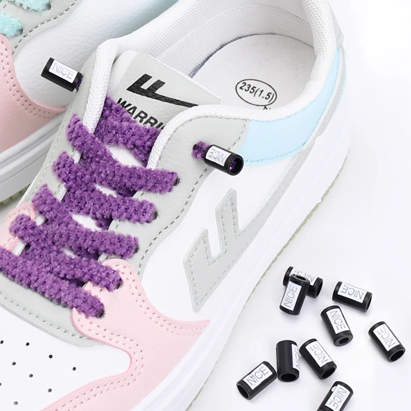 

New No Tie Shoelaces Elastic Laces Sneakers Plush Flat Shoe Laces without Ties Kids Adult Quick Shoelace One Size Fits All Shoe