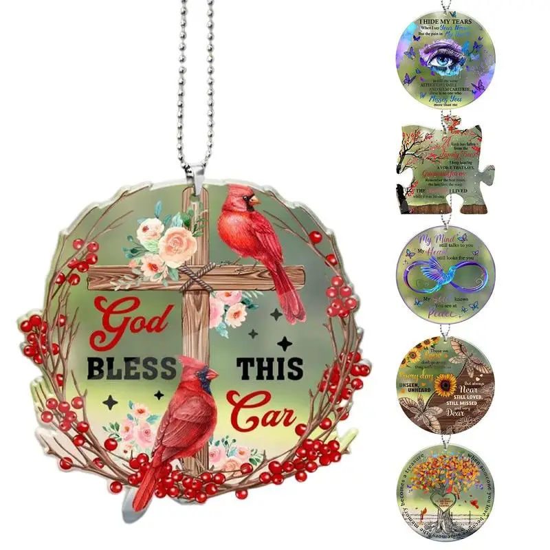 

Acrylic Flower And Bird Pattern Car Interior Mirror Ornaments Rearview Mirror Pendant Exquisite Car Decoration Hangings For Car