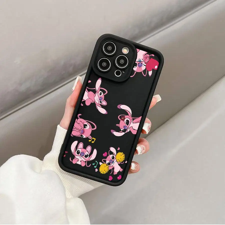 Чехол для телефона Disney Stitch Angle iPhone 16 15 Pro Max 13 12 11 14 Plus мягкий чехол Funda