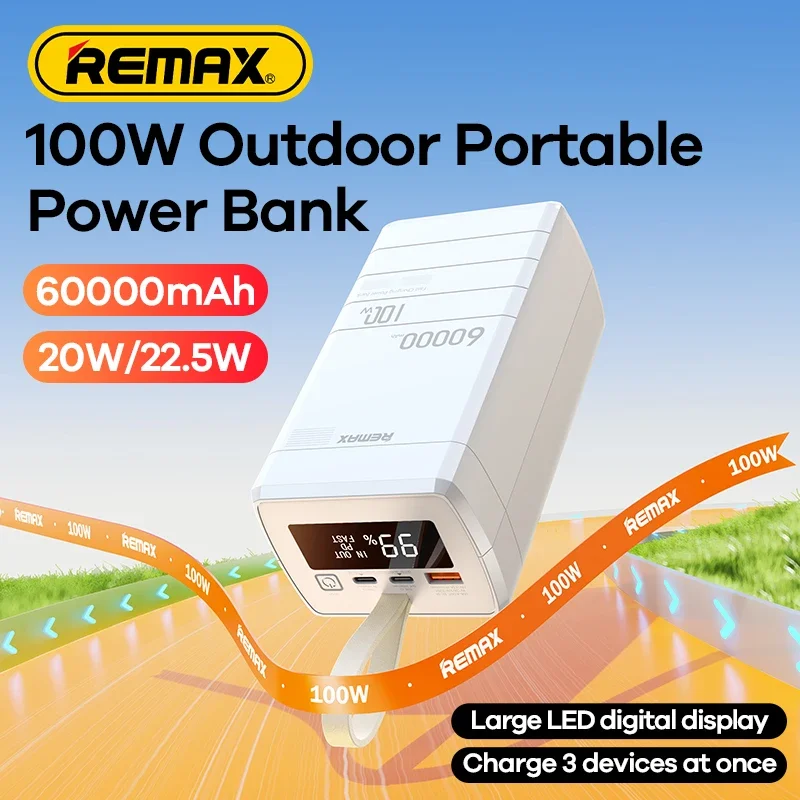 REMAX 140 Вт 110 Открытый Power Bank Станция Быстрая зарядка для iPhone 16 Pro 15 iPad MacBook Ноутбук