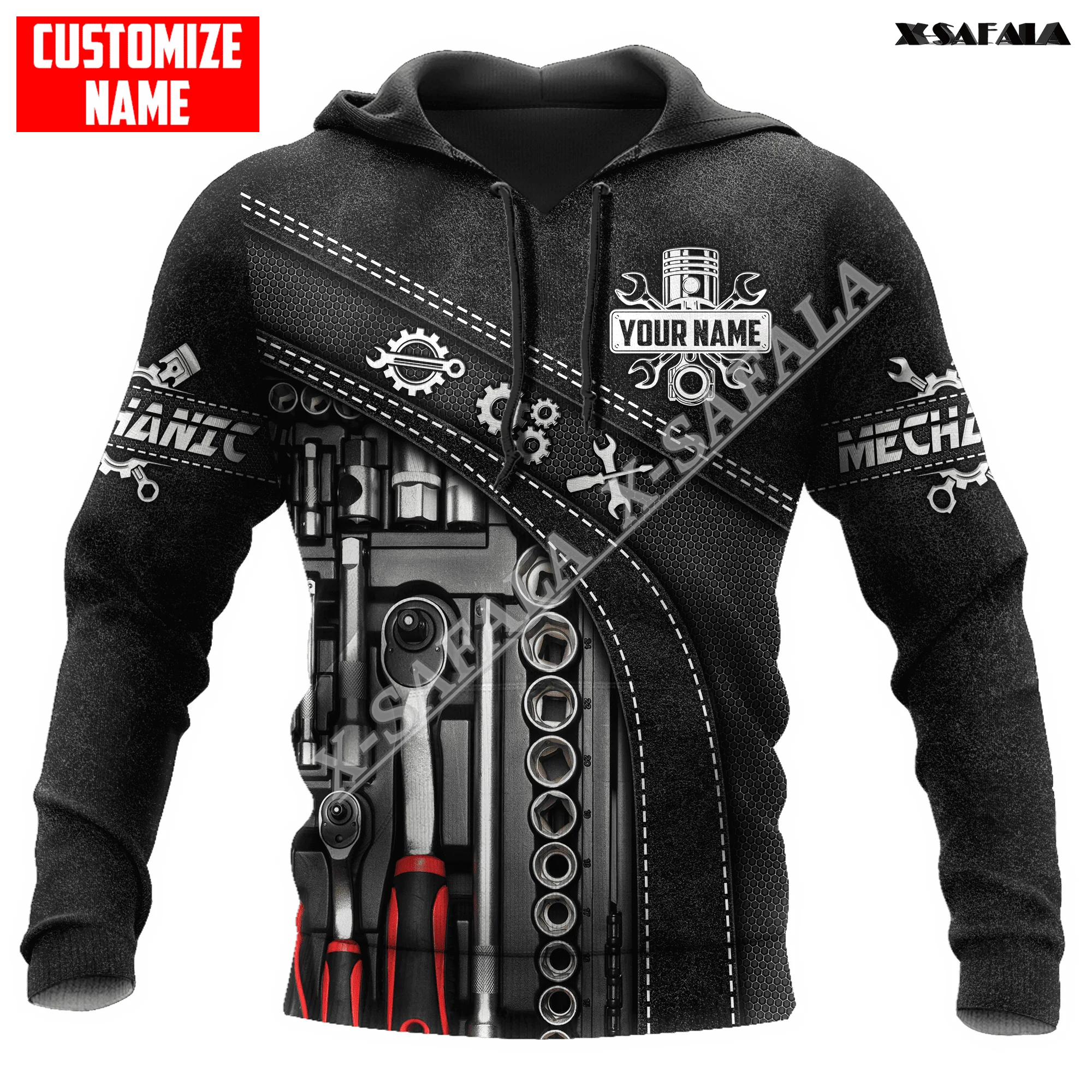 

Металлическая Толстовка Mechanic Is God с 3D принтом, на молнии, Мужской пуловер, свитшот с капюшоном, Джерси, спортивные костюмы, верхняя одежда, ру...