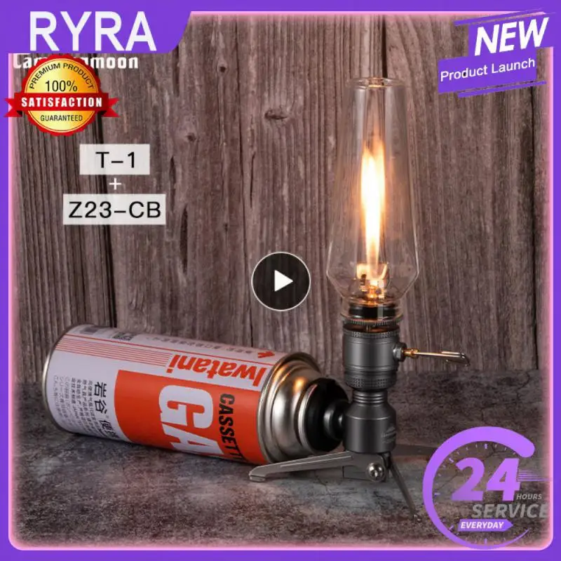 

Camping Glass Lantern Shatterproof Adjustable Gas Lamp Removable Thin Lampshade Candle Light Tourist Lamp Outdoor Glass Light