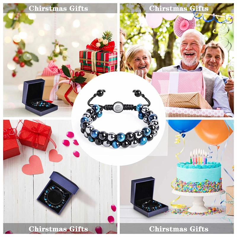 Тройной Защитный Браслет 8 мм браслет из бусин тигровый глаз черный обсидиановый