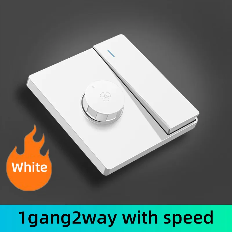 

Тип 86 Универсальный 1-канальный 2-полосный выключатель света ЕС, с переключателем скорости вентилятора 300 Вт, панель переключателя потолочного вентилятора с вытяжкой, 110-250 В переменного тока