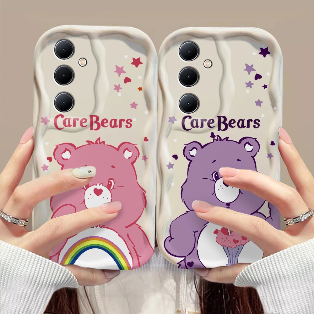 Милый чехол C-Cares с мультяшными медведями и объемными волнами для OPPO Realme 12 11 10 9 8 7i 6
