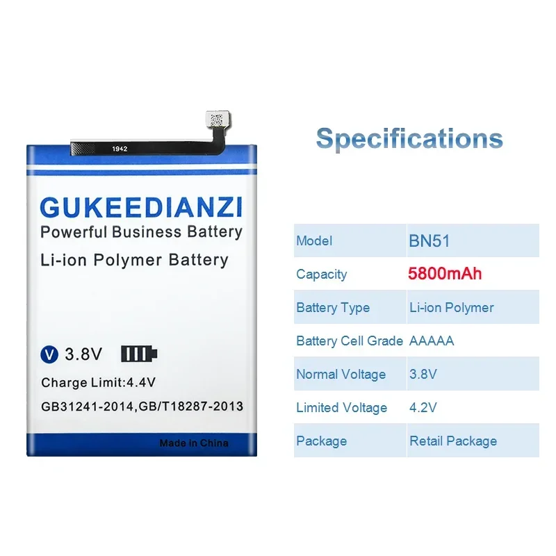 Аккумулятор BN51 5800 мач для Xiaomi Redmi 8 8A Redmi8 высококачественные сменные батареи