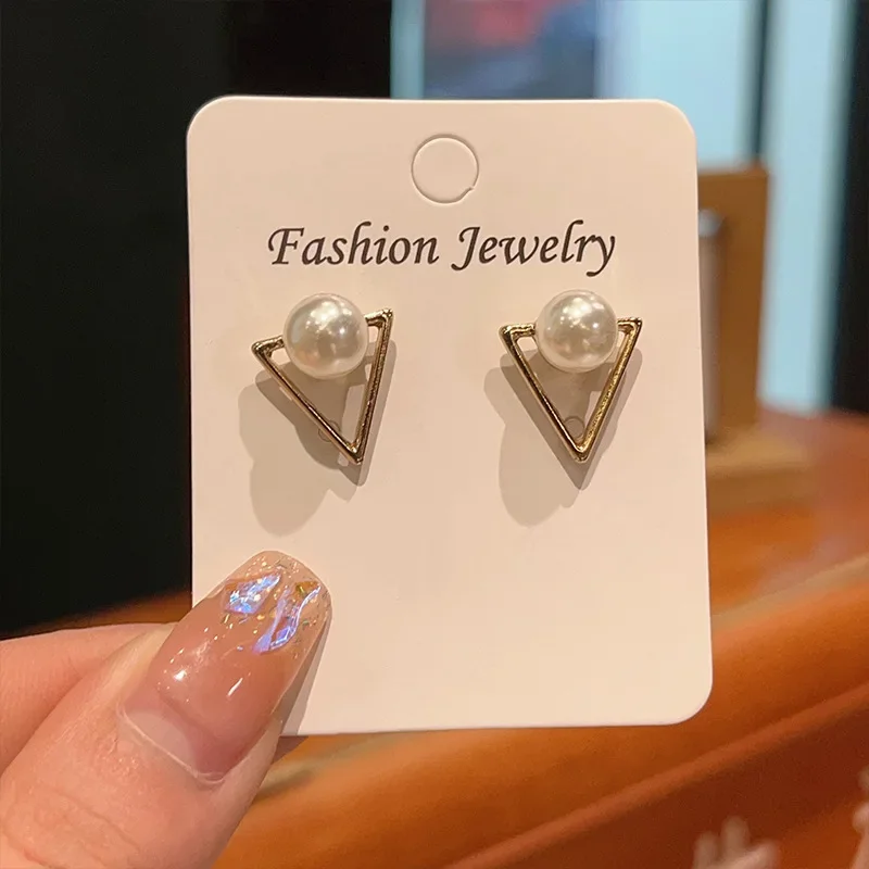 Корейские Dongdaemun игольчатые треугольные серьги универсальное женское роскошное