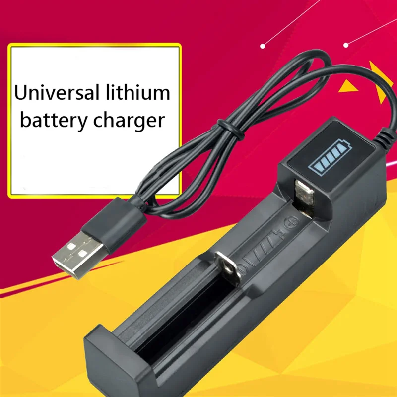 Battery Charger USB 1 Slot Universal Quick Charging Rechargeable Lithium for 18650 26650 14500 16340