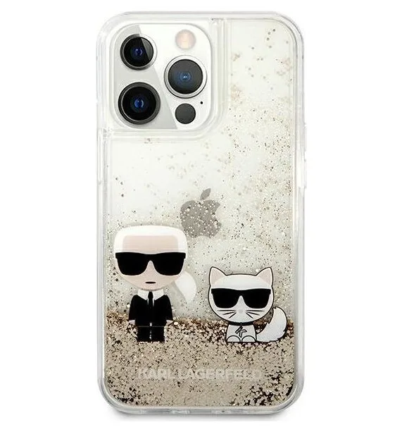 Чехол CG Mobile Karl Lagerfeld Liquid glitter & Choupette Hard для iPhone 13 Pro Max цвет Золотой - купить по