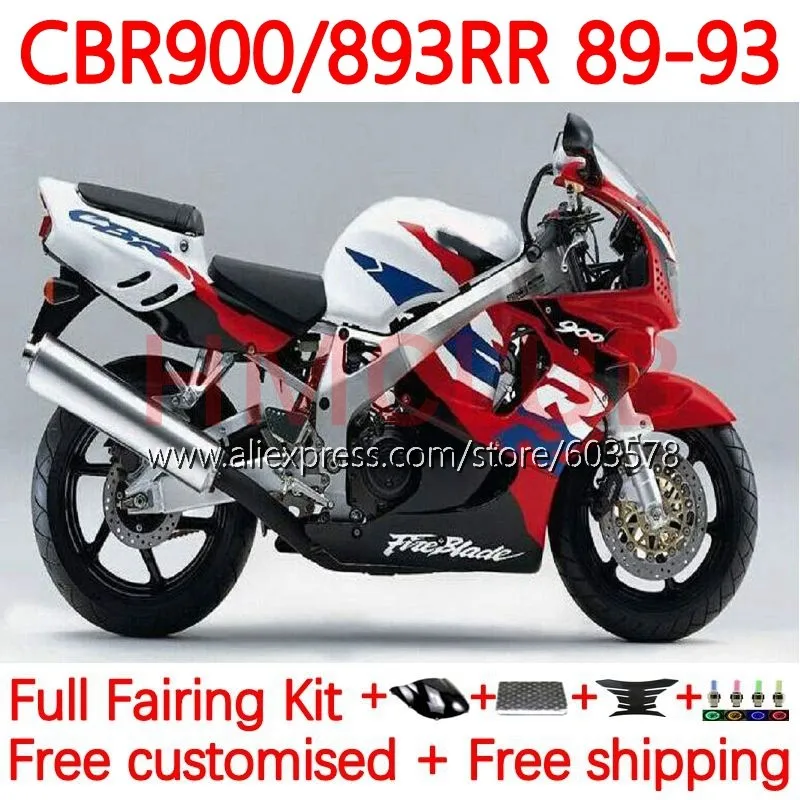 

Body For HONDA CBR893RR CBR 893RR CBR900 CBR893 RR 1989 1990 1991 1992 1993 CBR900RR 89 90 91 92 93 Fairing 119No.0 Factory Red