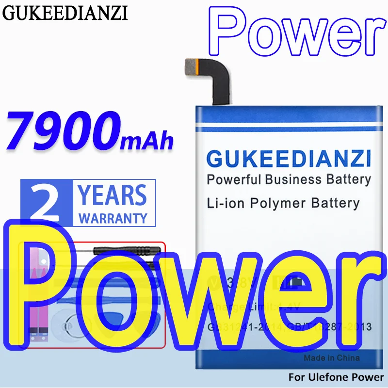 

7900mAh High Capacity GUKEEDIANZI Battery For Ulefone Power Rechargeable Batteries with Free Tools + Tracking Number