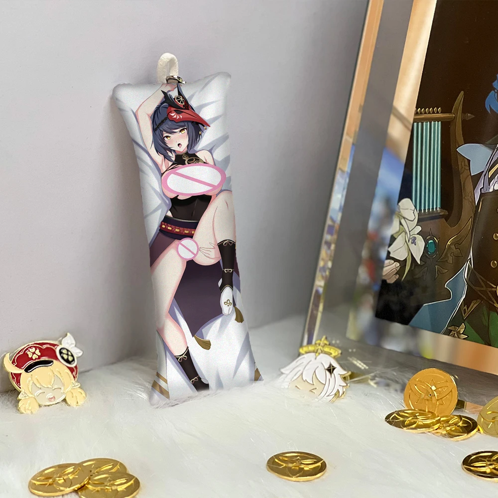 

Genshin Impact Kujo Sara Mini Dakimakura Key Chain Pendant Anime Accessories Key Ring Cute Body Pillow Bag Pendant 2 Side