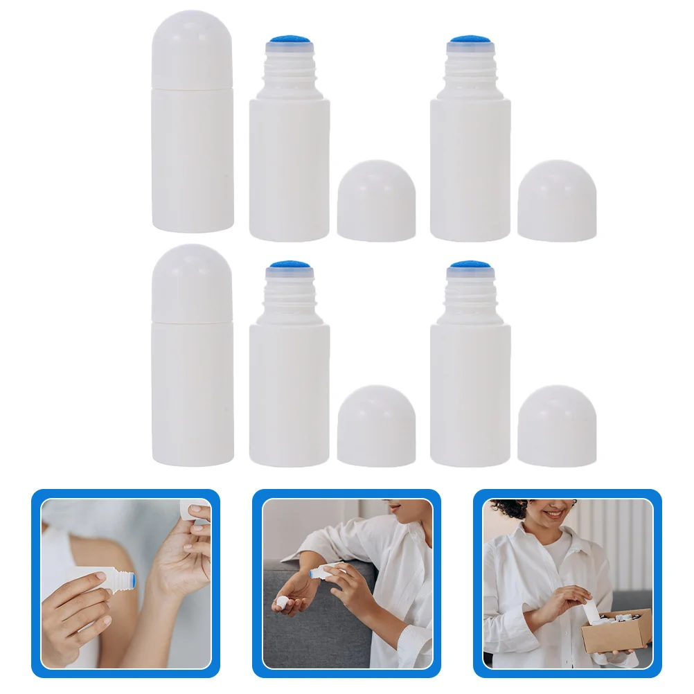

6 Pcs Toiletry Containers Sponge Liniment Bottle Liquid Applicator Reusable Head Small White Bottles Travel