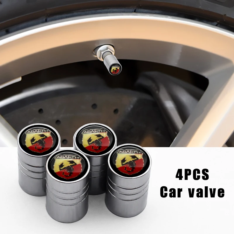 

4 Pcs Car Logo Aluminum Alloy Tire Valve Cover For Fiat 500 500L 500S Punto For Abarth Stilo Palio Bravo Doblo Car Accessories