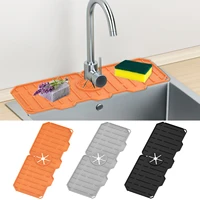 silicone splash guard faucet mat wraparound kitchen drain splash guard water catcher reusable countertop pad storage