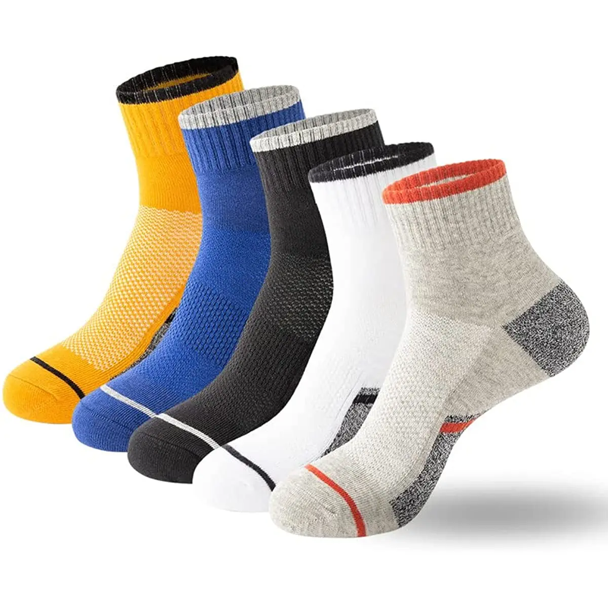 

Mens Athletic Ankle Socks Low Cut Cushioned Breathable Running Sports Socks 5 Pack