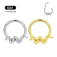 astm f136 g23 titanium snake nose rings septum segment ring daith clicker earrings lip helix piercing hoop earrings 16g