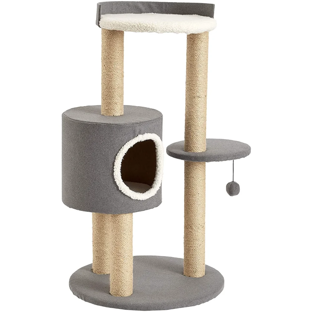 

Oak 4-Level Cat Tree and Tower, Cat Supplies, Cat Climbing Racks, Cat Toys, So That Cats Can Play Happily At Home