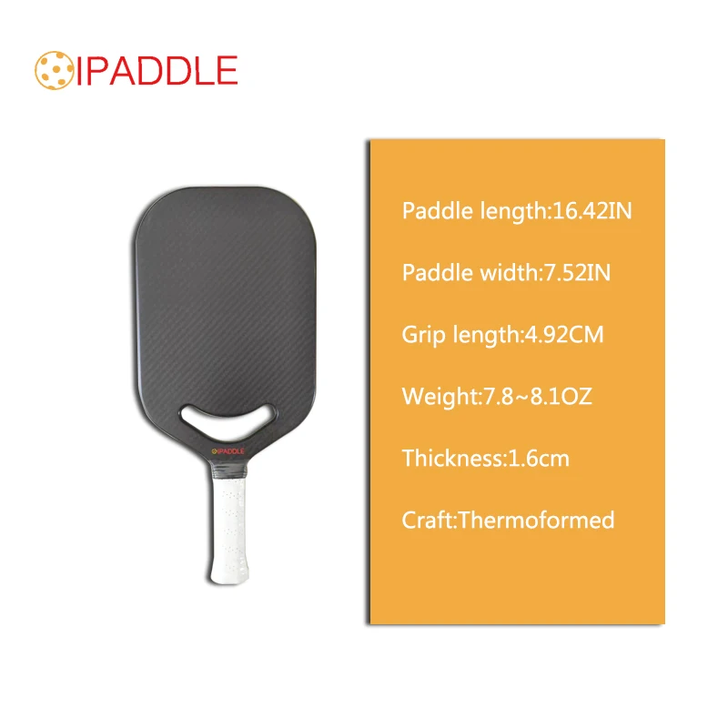 IPPDALE Pickleball Paddles 3K/полностью углеродное волокно поверхность 16 мм толстая