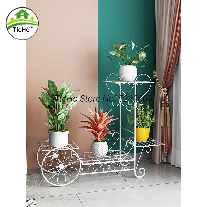 

Iron Flower Pot Rack 4-tier Flower Stand Home Indoor Plant Display Garden Patio Balcony Flower Shelf Multiple Flower Pot Holder